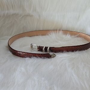 Crocodile Pattern Calf Skin Italian Belt Size  38 40 42